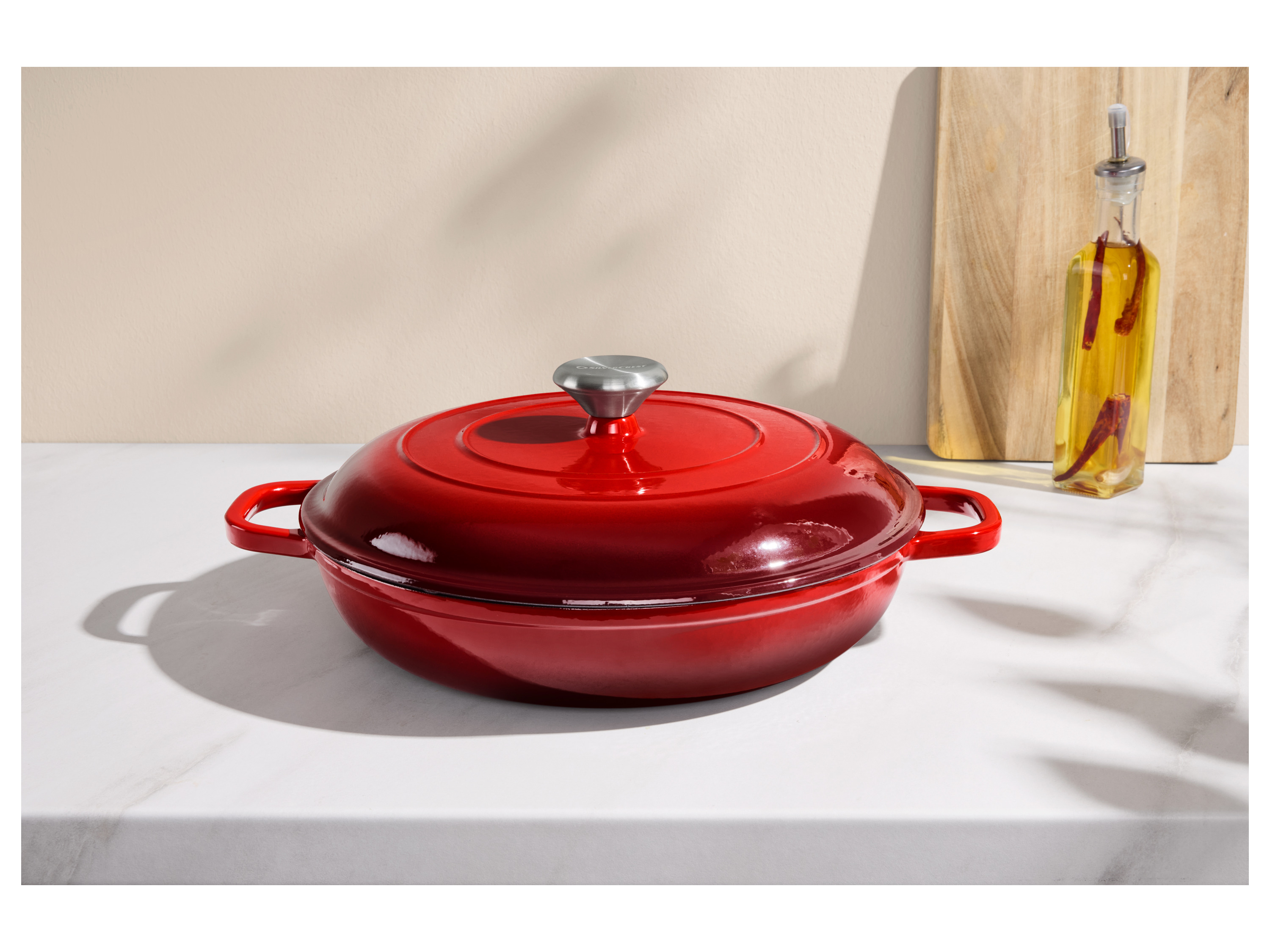 SILVERCREST® Premium-Gusseisenservierpfanne, Ø 30 cm (Rot) Bild 4