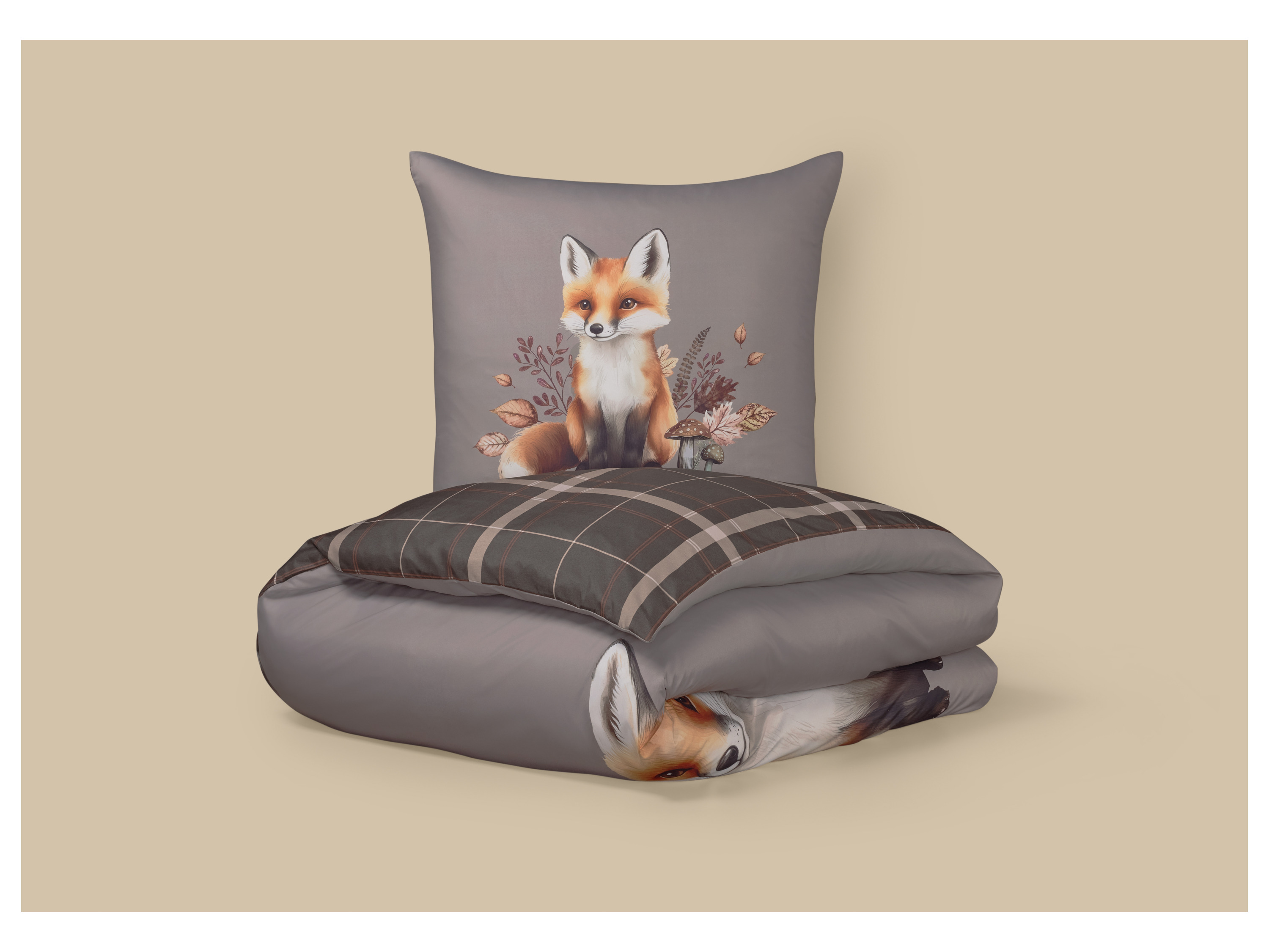 LIVARNO® Mikrofaser-Satin-Bettwäsche, 135 x 200 cm (Fuchs) Bild 2