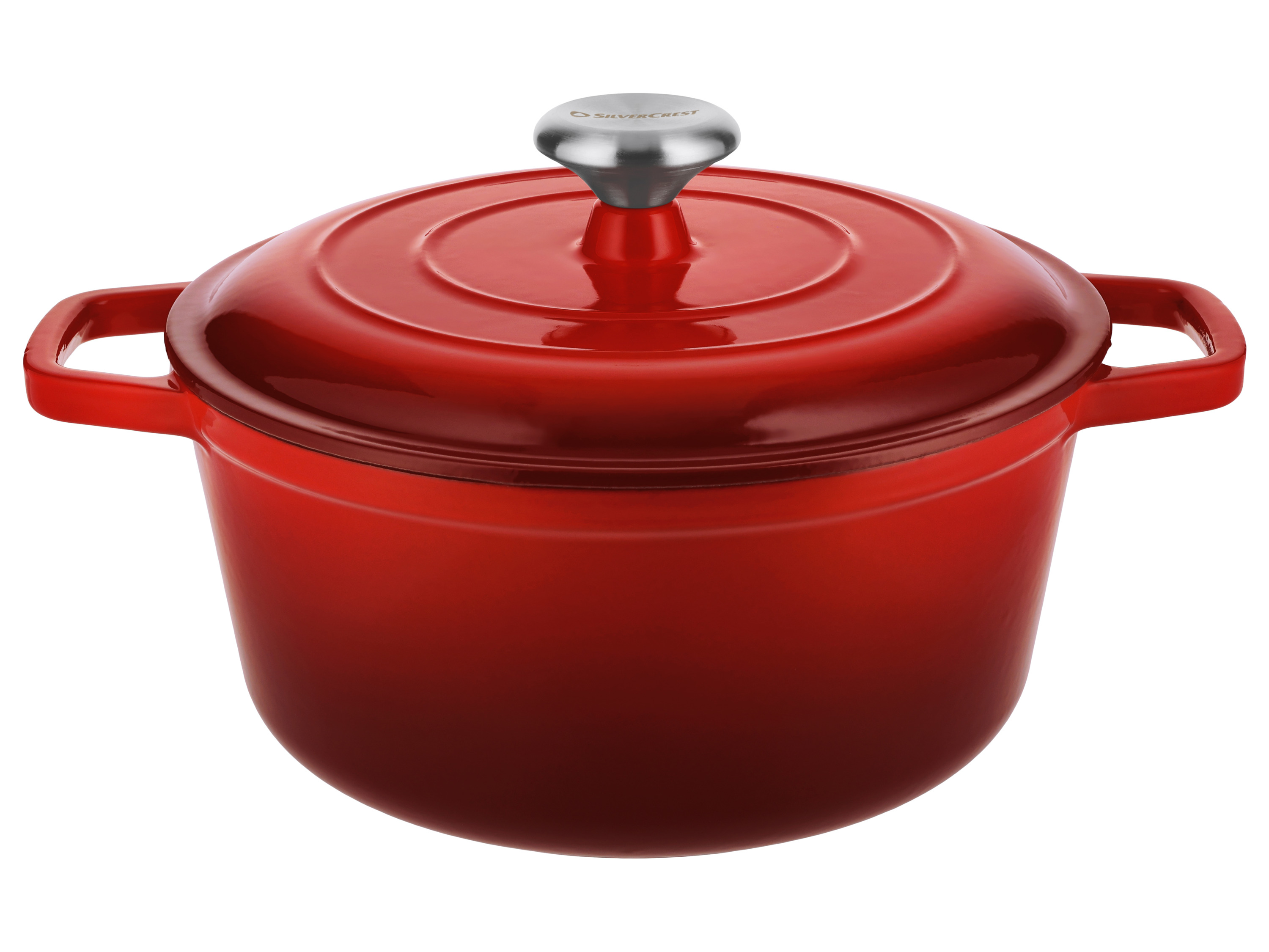 SILVERCREST® Premium Gusseisentopf, Ø 25 cm (Rot)