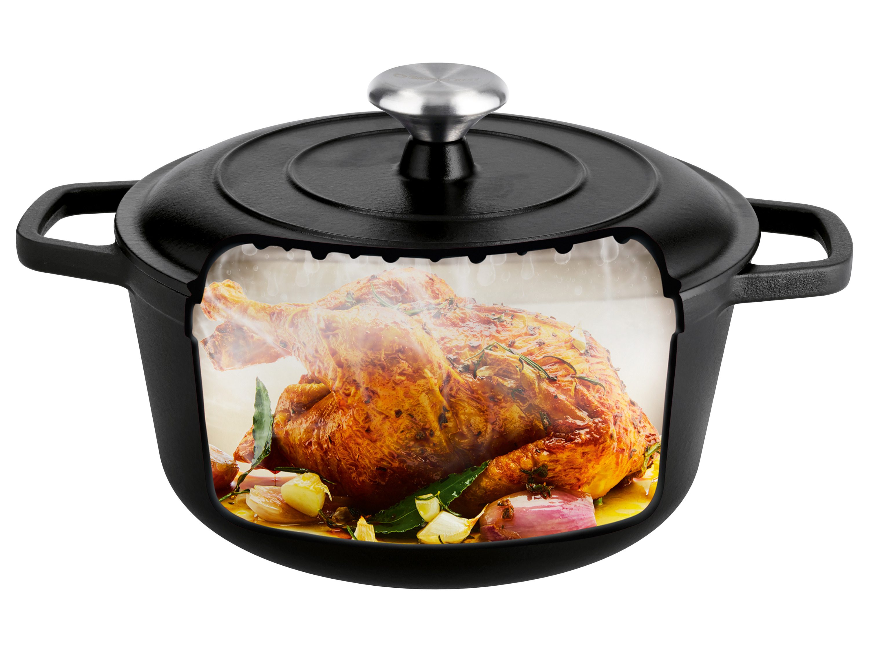 SILVERCREST® Premium Gusseisentopf, Ø 25 cm (Schwarz) Bild 2