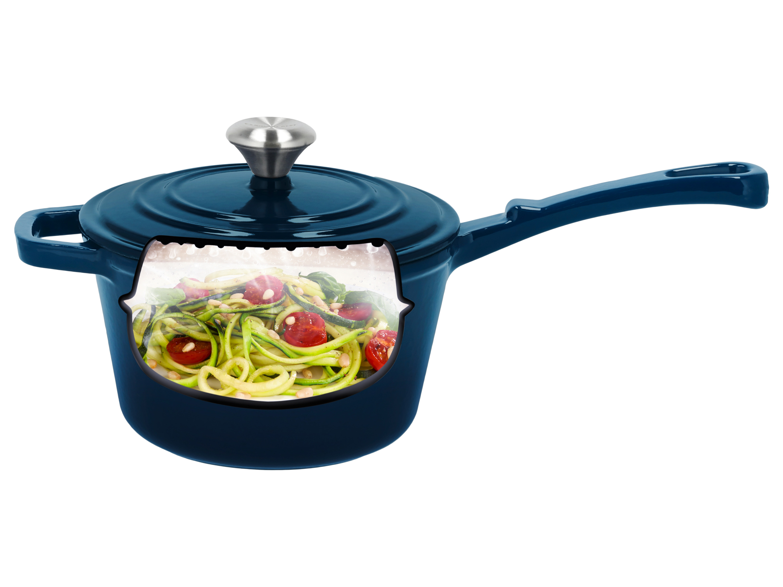 SILVERCREST® Premium Gusseisenkasserolle, Ø 18 cm (Blau)