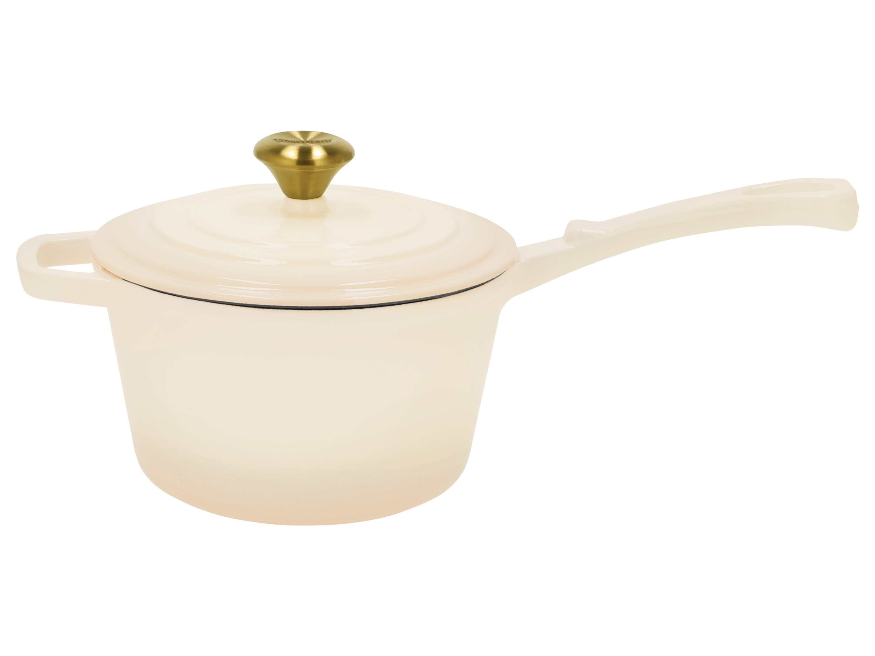SILVERCREST® Premium Gusseisenkasserolle, Ø 18 cm (Creme)