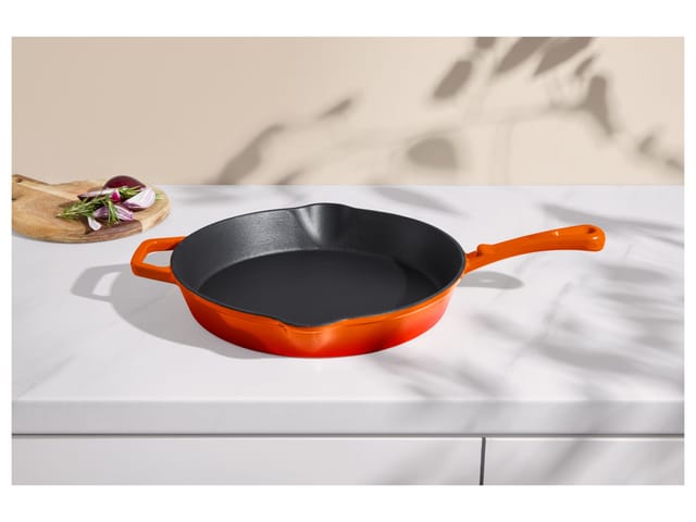 SILVERCREST® Premium-Gusseisenpfanne, Ø 30 cm (Orange)