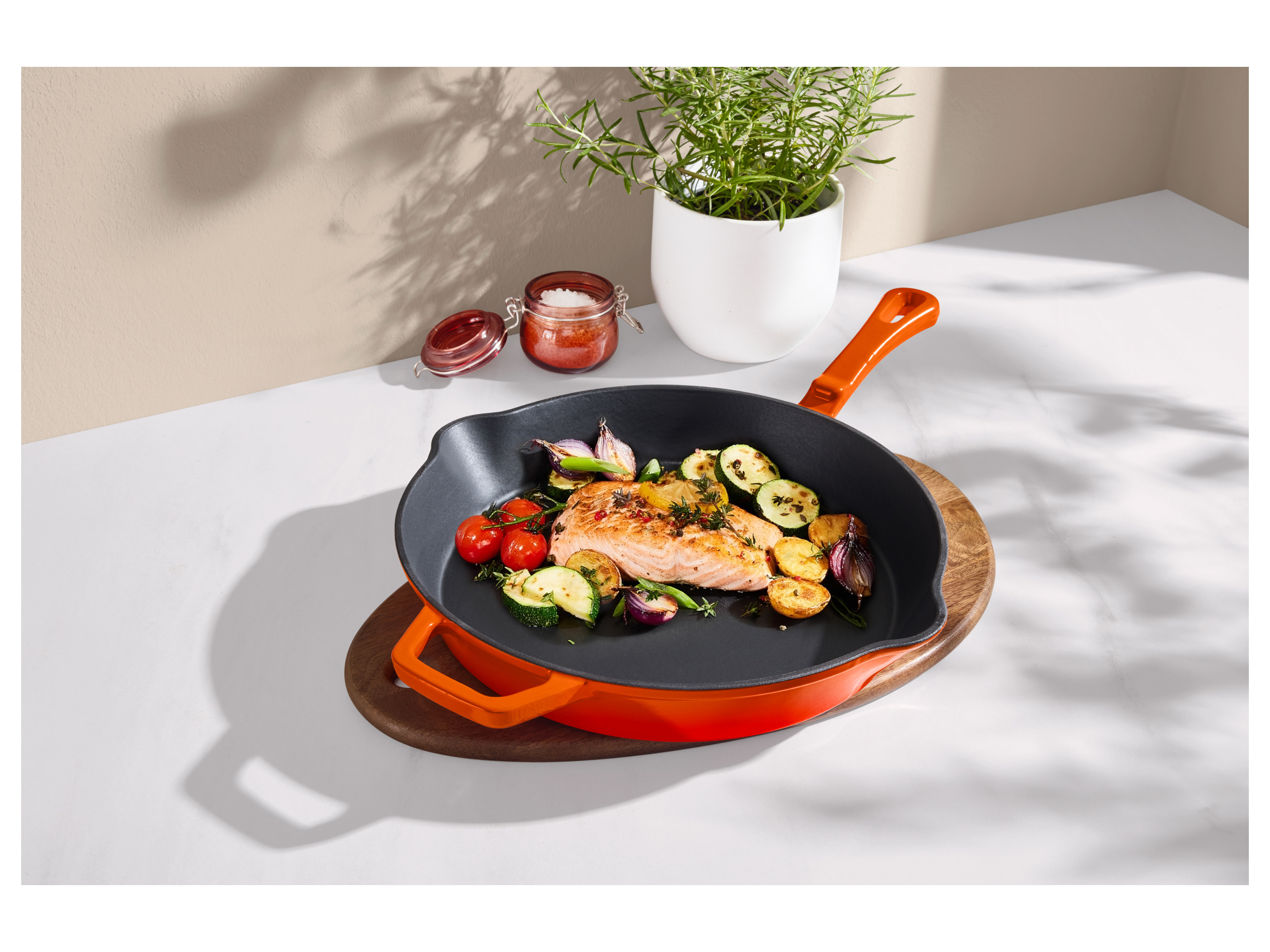 SILVERCREST® Premium-Gusseisenpfanne, Ø 30 cm (Orange) Bild 2