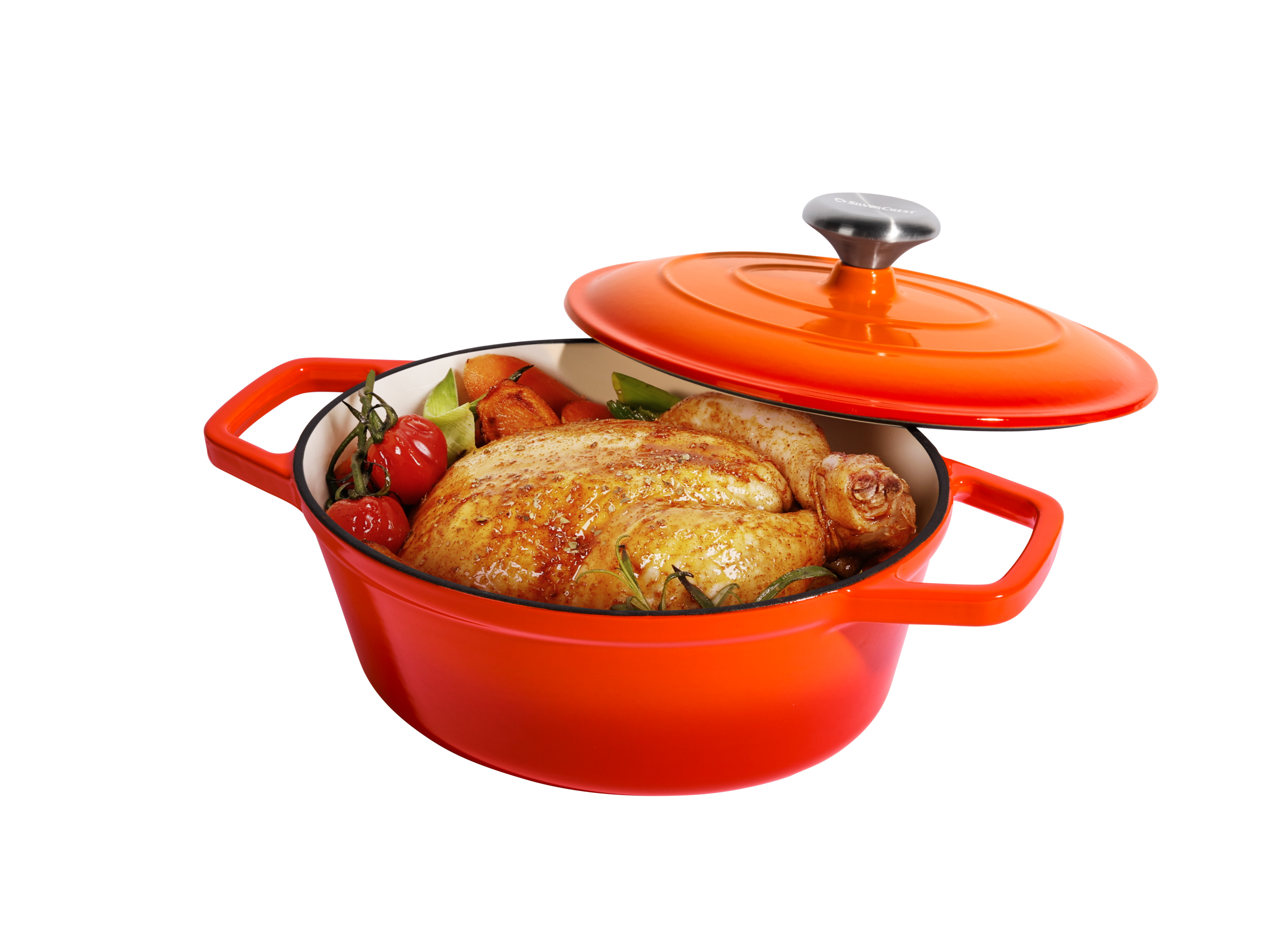 SILVERCREST® Premium Gusseisenbräter, Ø 24 cm (orange) Bild 3