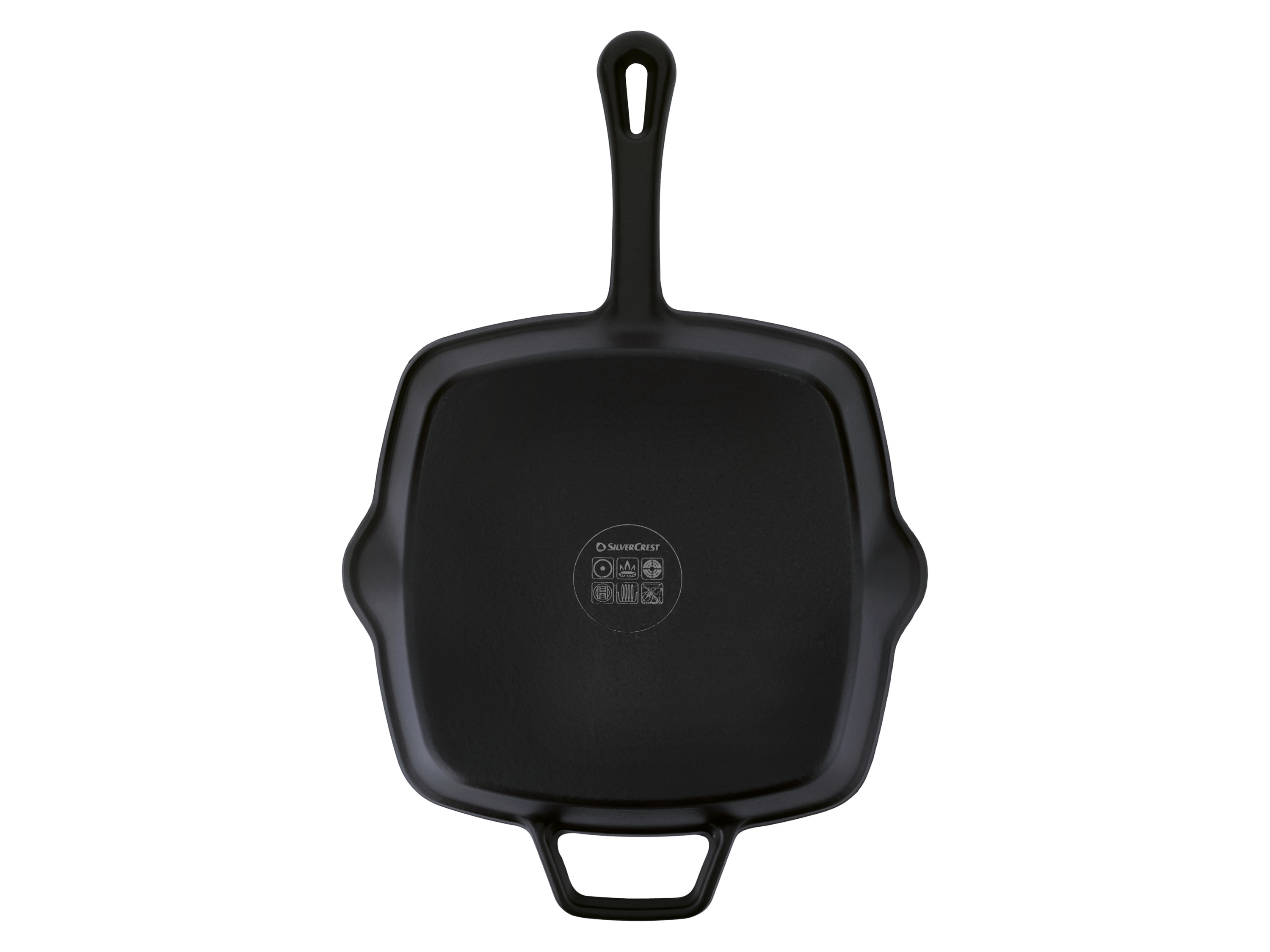 SILVERCREST® Premium-Gusseisengrillpfanne / Premium-Gusseisenpfanne (Eckig, Schwarz)