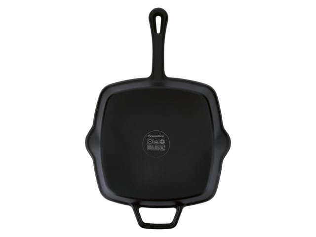 SILVERCREST® Premium-Gusseisengrillpfanne / Premium-Gusseisenpfanne (Eckig, Schwarz)