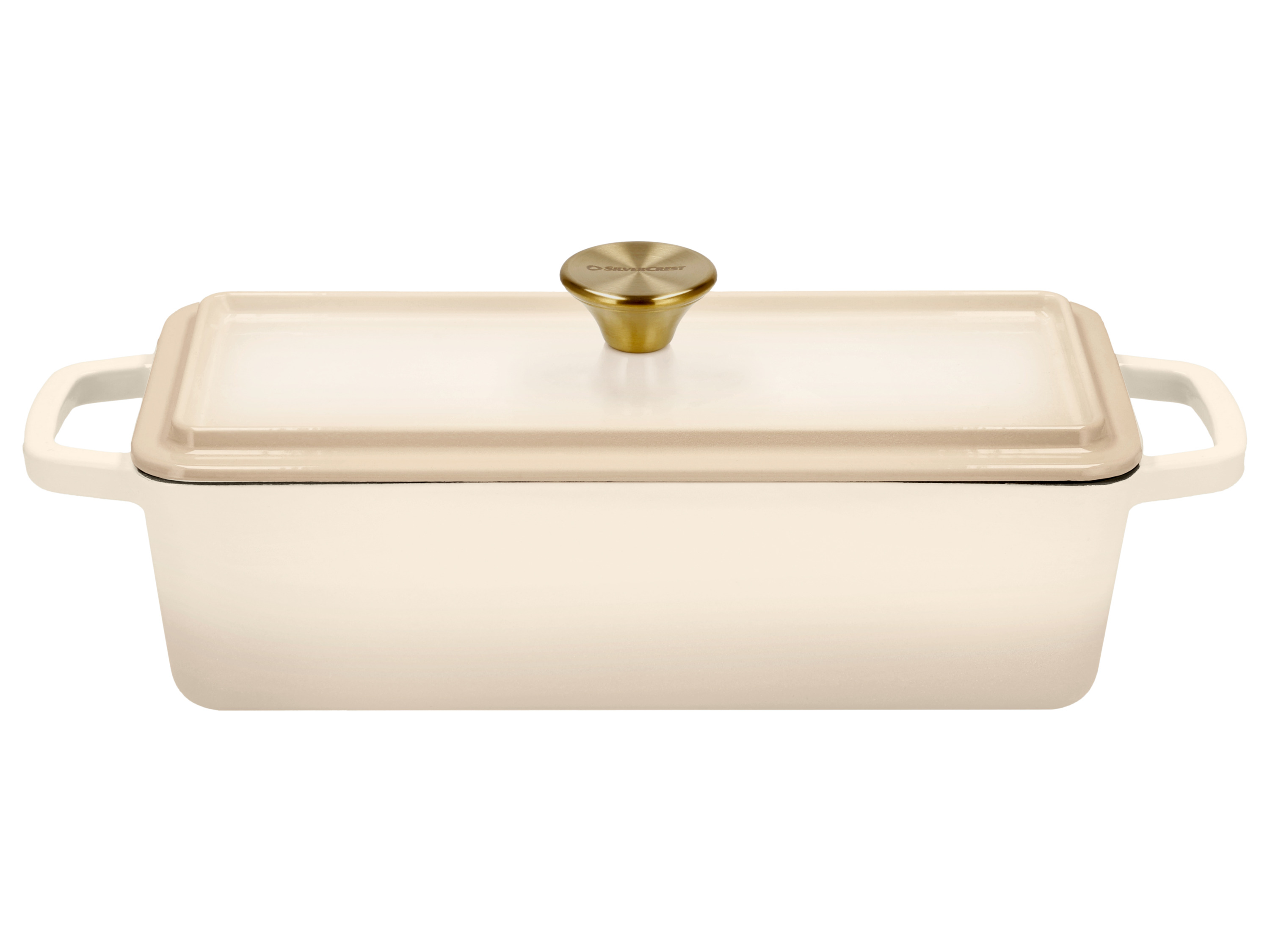 SILVERCREST® Premium-Gusseisenbrottopf / Premium-Gusseisenbrotbackform (Rechteckig, Beige)