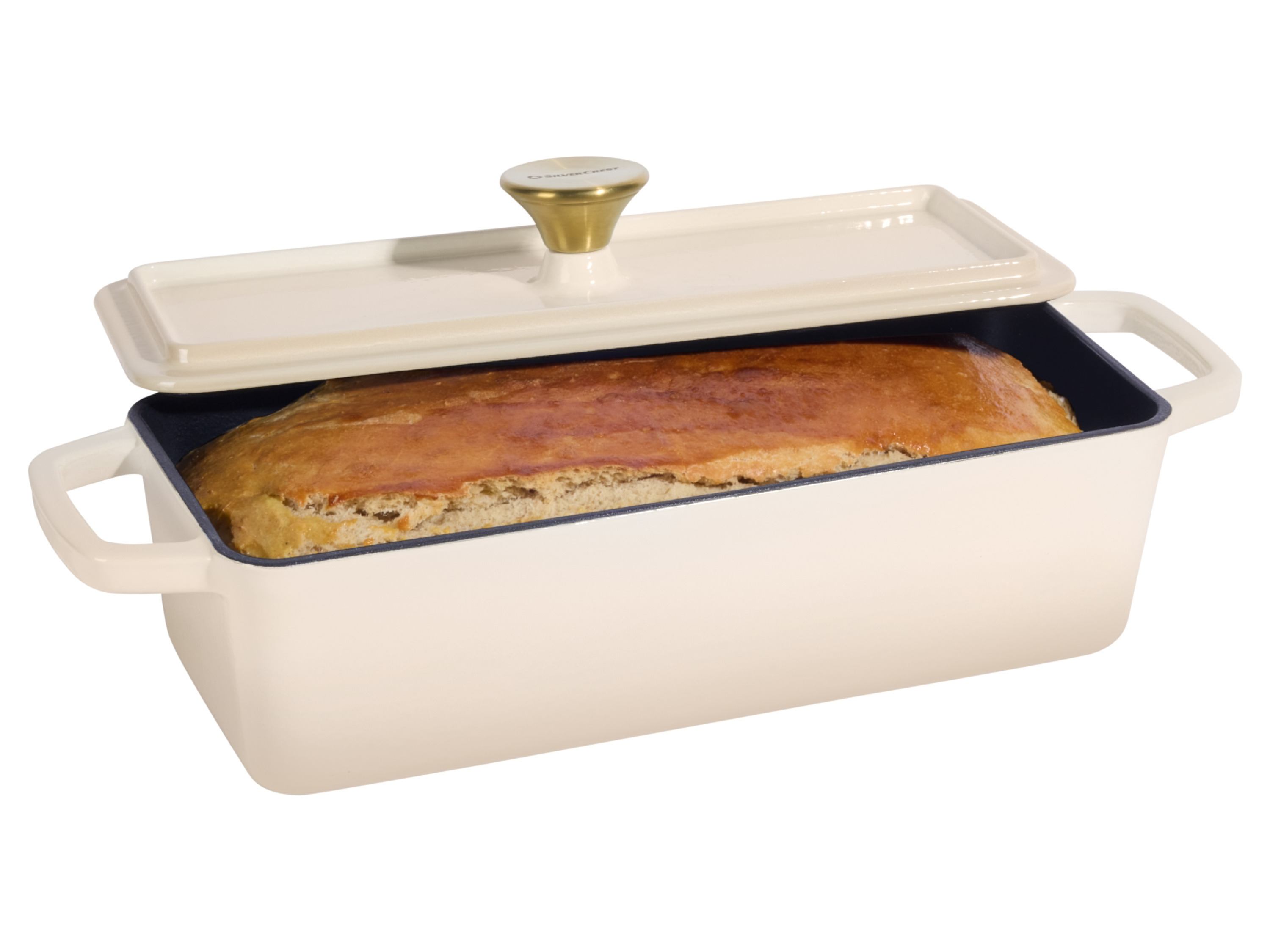 SILVERCREST® Premium-Gusseisenbrottopf / Premium-Gusseisenbrotbackform (Rechteckig, Beige) Bild 4