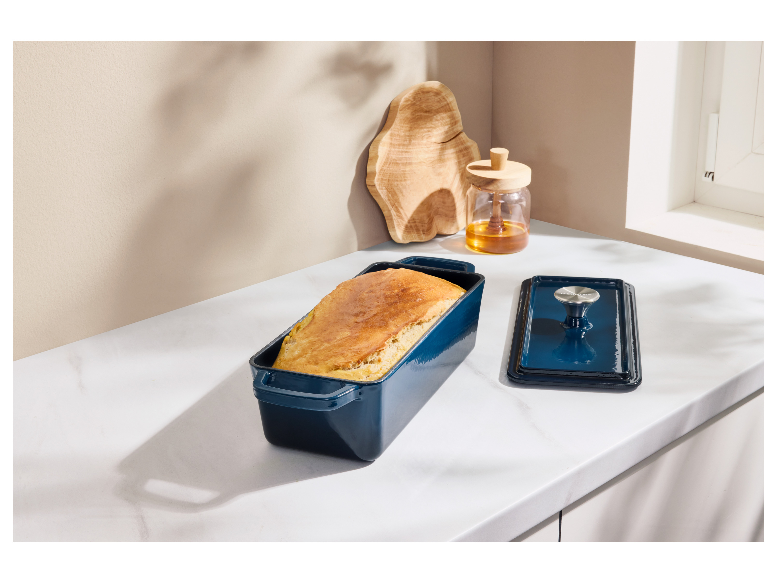 SILVERCREST® Premium-Gusseisenbrottopf / Premium-Gusseisenbrotbackform (Rechteckig, Blau) Bild 3