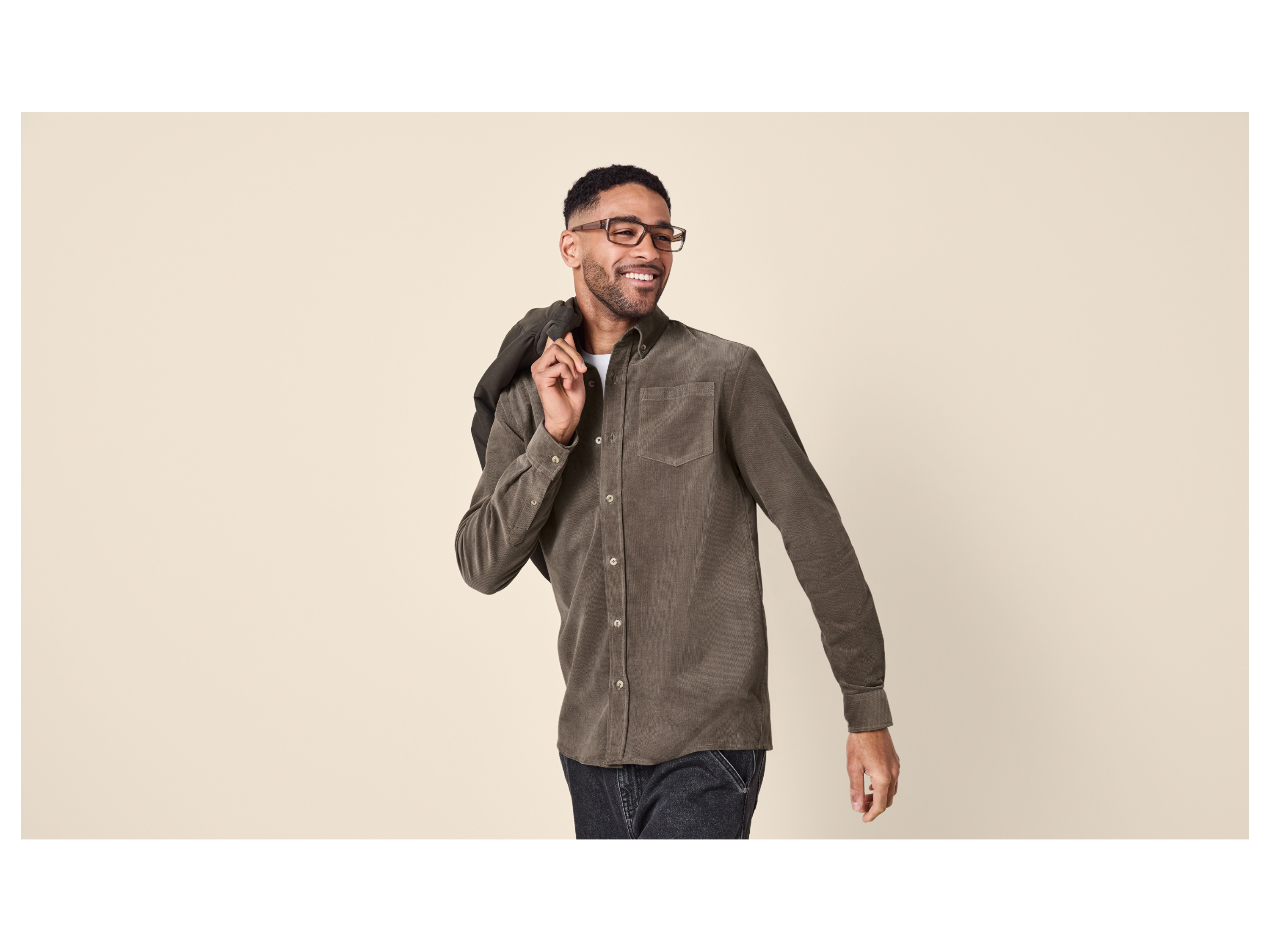 ESMARA MEN Herren Cord-Freizeithemd (Beige, XL (56/58))