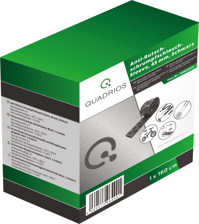 QUAD 19008CA072 - Soft-Schrumpfschlauch Box 2:1 - Ø45 mm x 1,6 m, schwarz