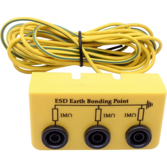 QUAD 1903EC060 - ESD Erdungsbox 3 x Bananenbuchse, 3 m Anschlusskabel