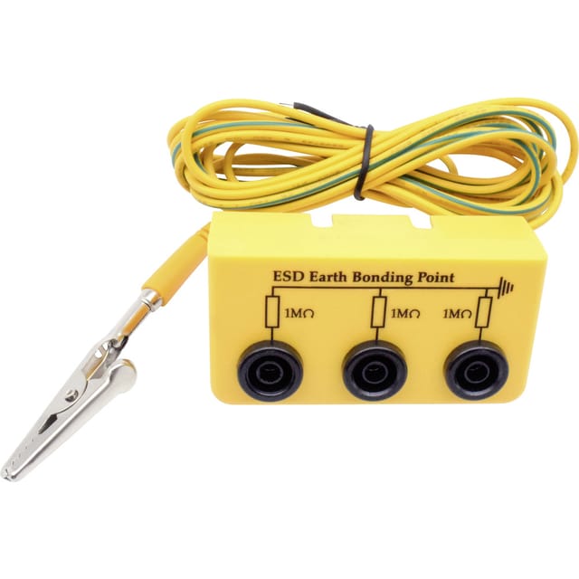 QUAD 1903EC061 - ESD Erdungsbox 3 x Bananenbuchse, 3 m Anschlusskabel