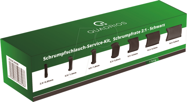 QUAD 2004CA098 - Schrumpfschlauch Kit - Schrumpfrate 2:1, 7 teilig