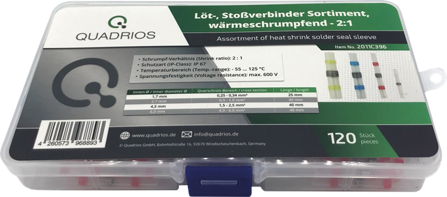 QUAD 2011C396 - Löt-Stoßverbinder-Sortiment 120 tlg.