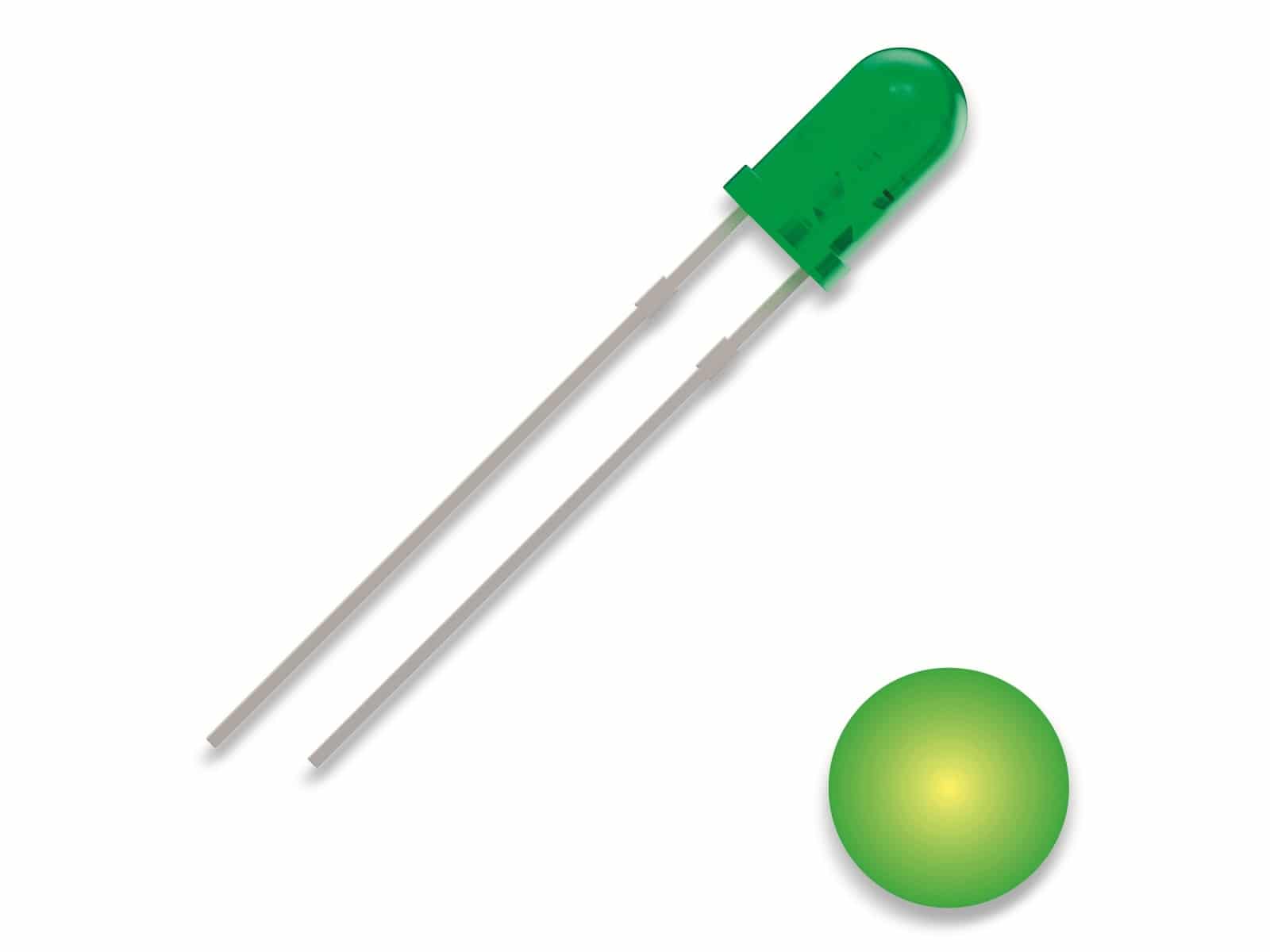 QUAD 2111O153 - LED, 3 mm, bedrahtet, gelb-grün, 700 mcd, 30°