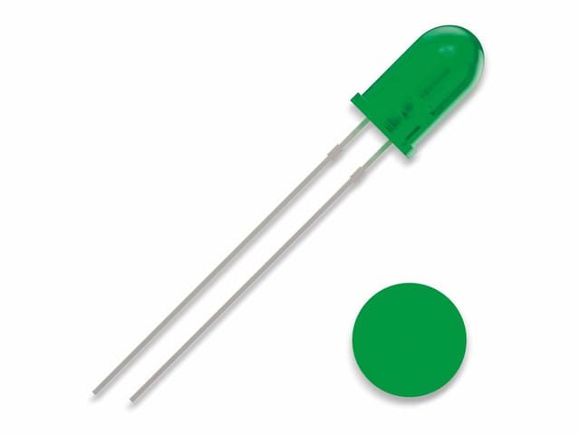 QUAD 2111O157 - LED, 5 mm, bedrahtet, grün, 2500 mcd, 30°