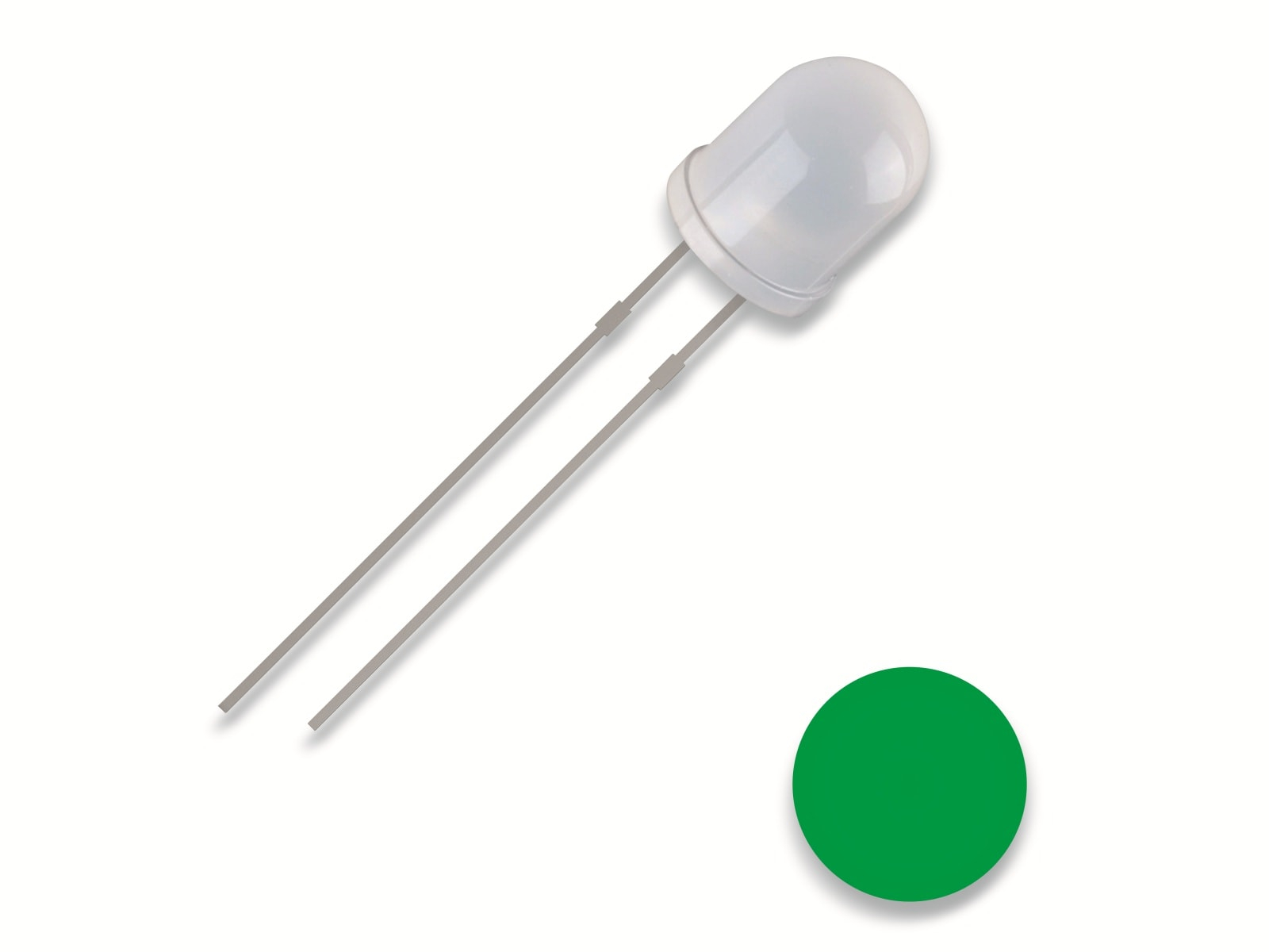 QUAD 2111O163 - LED, 3 mm bedrahtet, grün, 2500 mcd, 30°