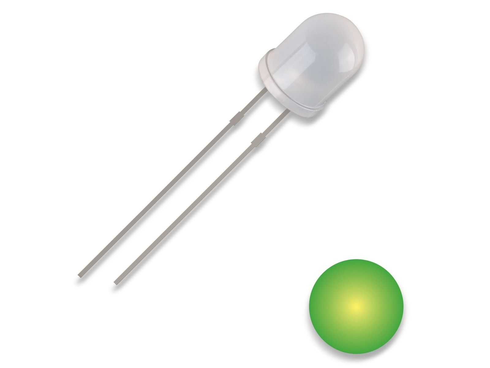 QUAD 2111O164 - LED, 3 mm bedrahtet, gelb-grün, 700 mcd, 30°