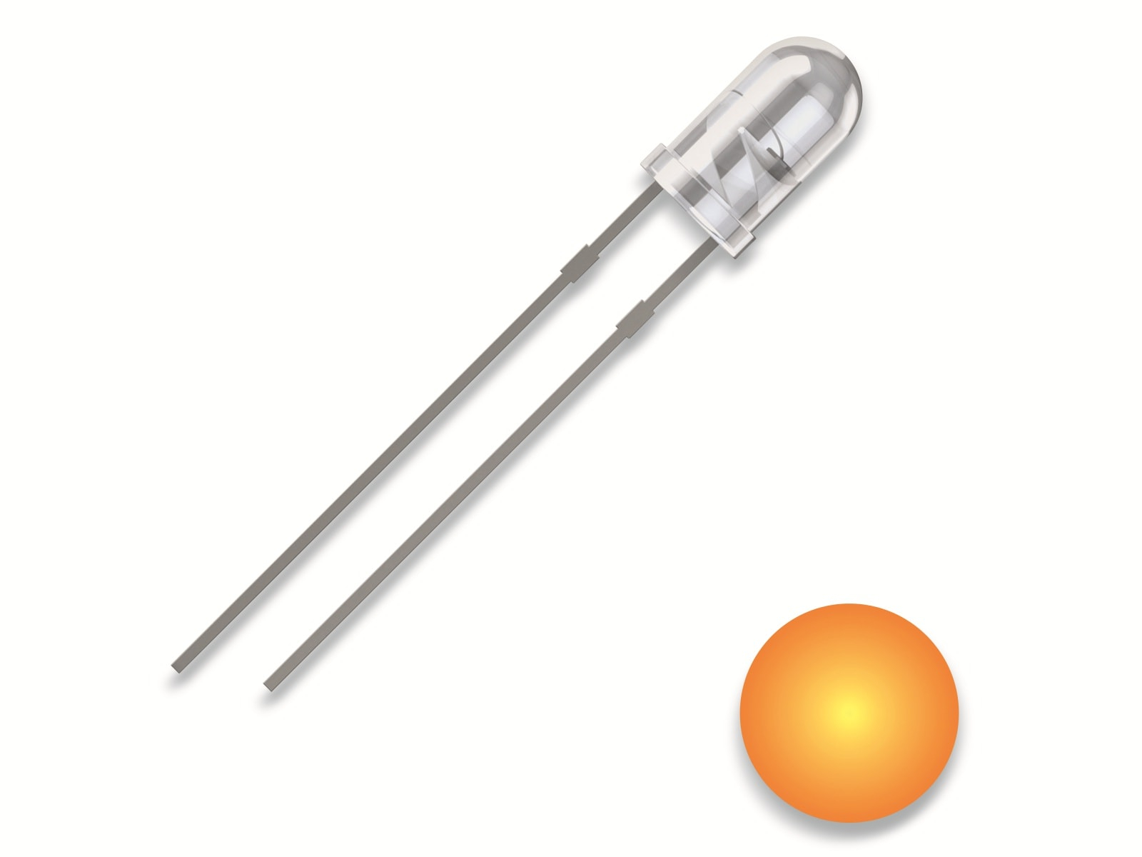 QUAD 2111O174 - LED, 3 mm bedrahtet, gelb, 2500 mcd, 25°
