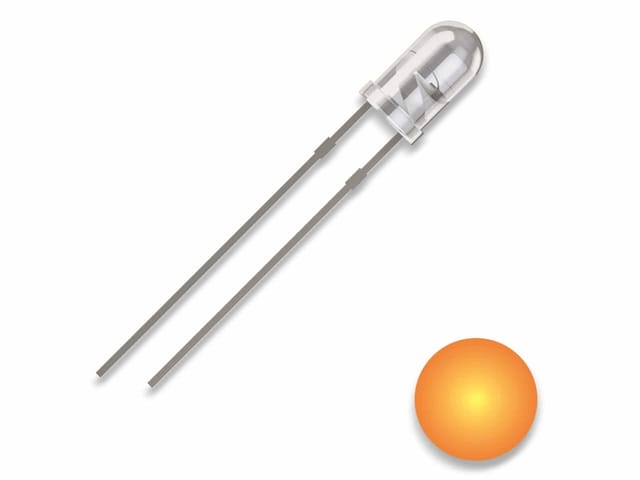 QUAD 2111O174 - LED, 3 mm bedrahtet, gelb, 2500 mcd, 25°