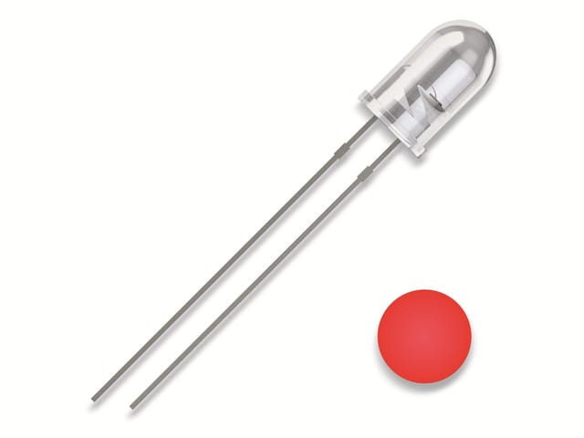 QUAD 2111O178 - LED, 5 mm bedrahtet, rot, 2500 mcd, 25°