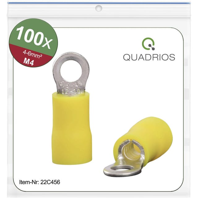 QUAD 22C456 - Ringkabelschuhe M4 4-6 mm² 100 St.