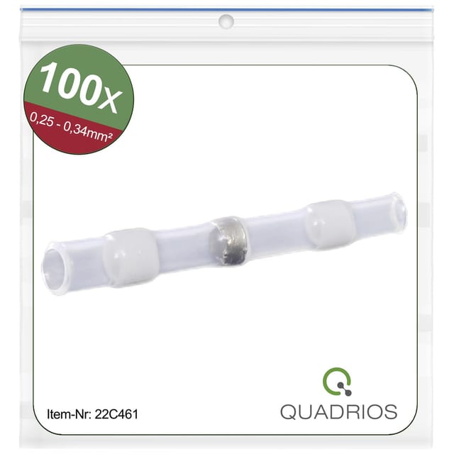 QUAD 22C461 - Löt-Stoßverb. 0,25-0,34 mm² Weiß 100 St