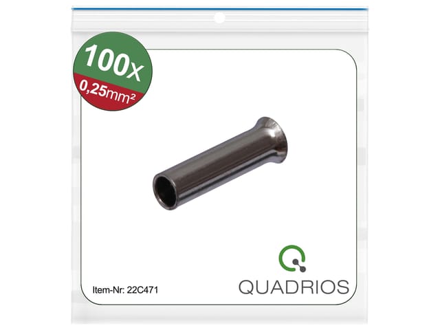 QUAD 22C471 - Aderendhülsen, unisoliert, 100 Stück, 0,25 mm²