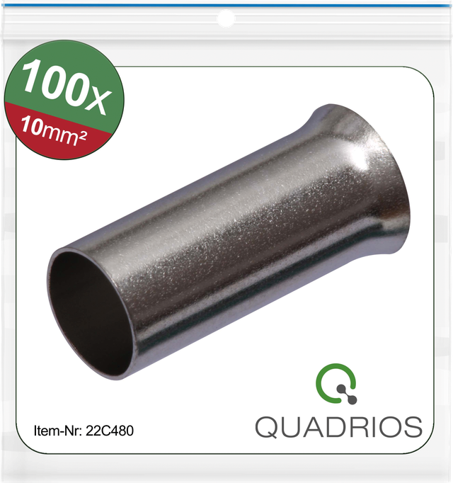 QUAD 22C480 - Aderendhülsen, unisoliert, 100 Stück, 10 mm²