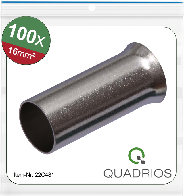 QUAD 22C481 - Aderendhülsen, unisoliert, 100 Stück, 16 mm²