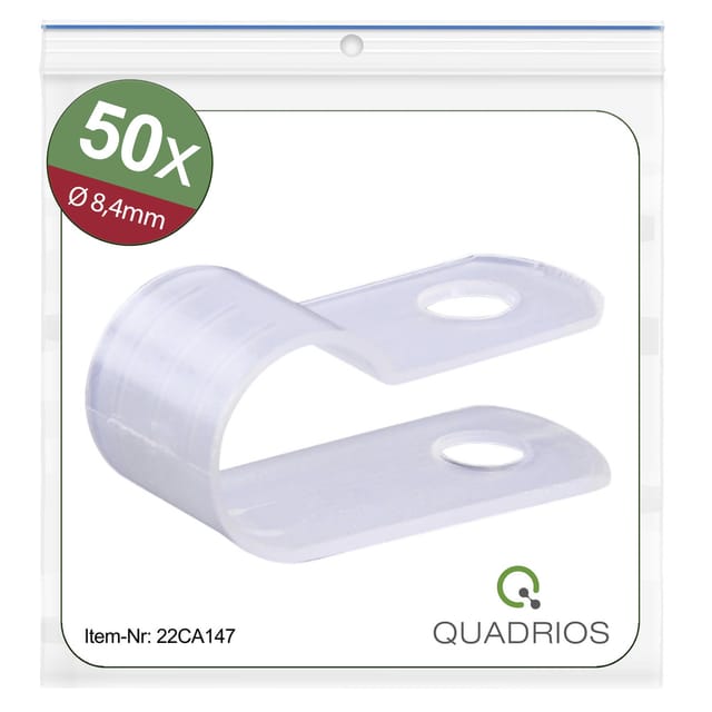 QUAD 22CA147 - Kabelschellen Set 50 St. Neutral 8.4 R