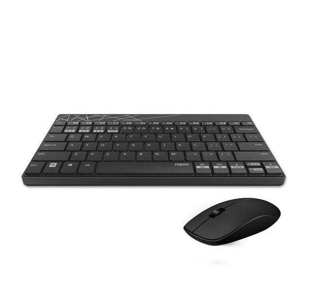 RAPOO 8000M SW - Tastatur-/Maus-Kombination, Bluetooth/Funk, schwarz, DE