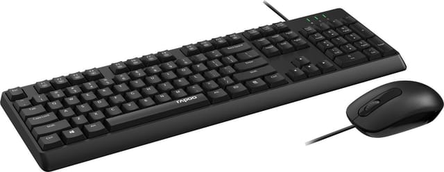 RAPOO NX1500 SW - Tastatur-/Maus-Kombination, USB, schwarz, DE