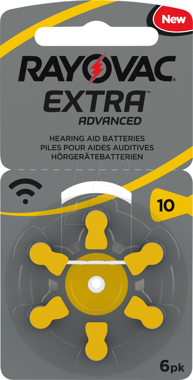 RAYOVAC AID 10 - Hörgerätebatterie, Zink-Luft, 5,8x3,5 mm, Aid 10, 6er-Pack