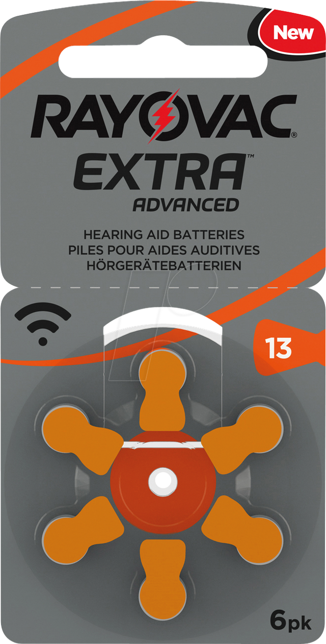 RAYOVAC AID 13 - Hörgerätebatterie, Zink-Luft, 7,8x5,4 mm, Aid 13, 6er-Pack