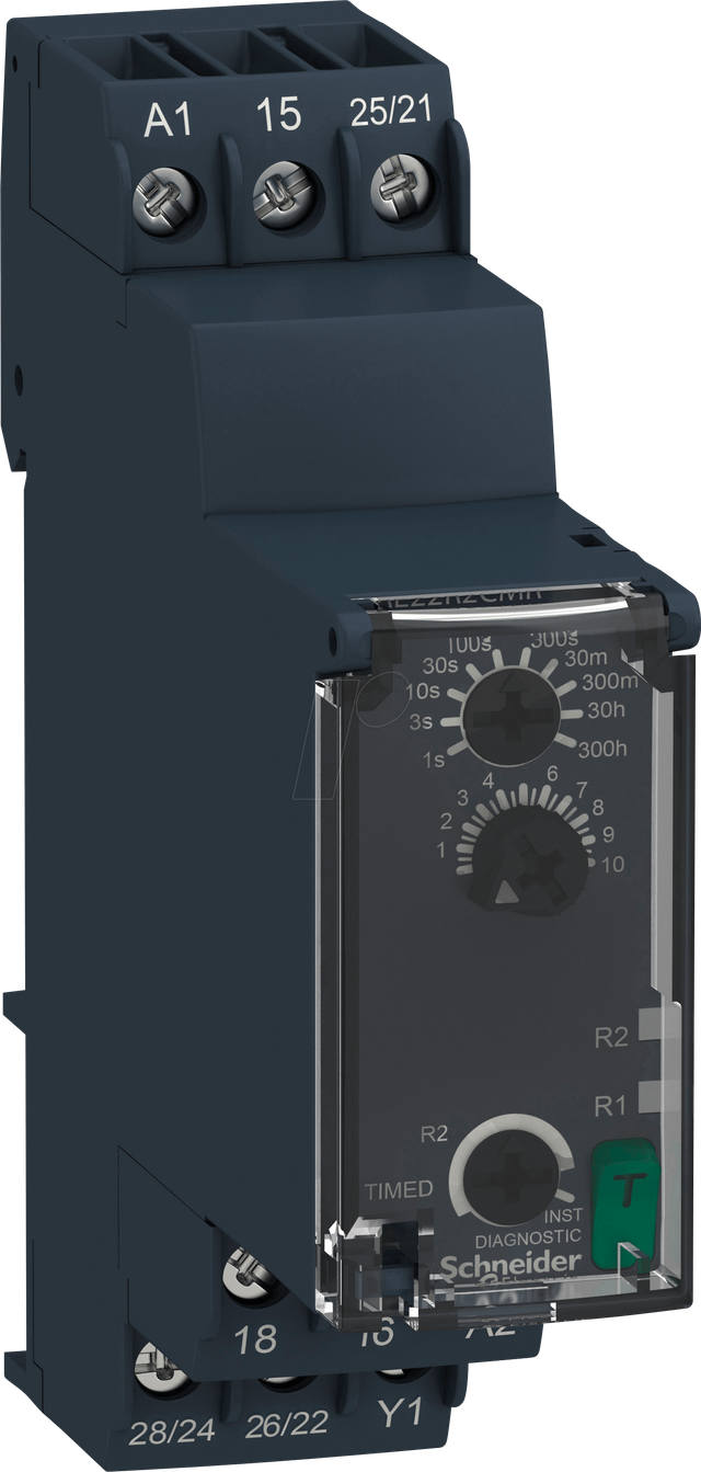 RE22R2CMR - Zeitrelais, rückfallverzögert, 0,05 s - 300 h, 22 x 90 x 73 mm
