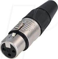 REAN RC3F - XLR Kabelbuchse 3-polig, vernickeltes Gehäuse