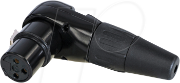 REAN RC3FR-BAG - XLR Kabelbuchse 3-polig gewinkelt, schwarz
