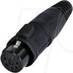 REAN RCX5F-Z0021 - XLR Kabelbuchse 5-polig, IP65, schwarz verchromtes Gehäuse