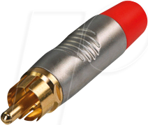 REAN RF2C-AU2 - Cinch(RCA) Kabelstecker, vergoldete Kontakte, vernickeltes Gehäu