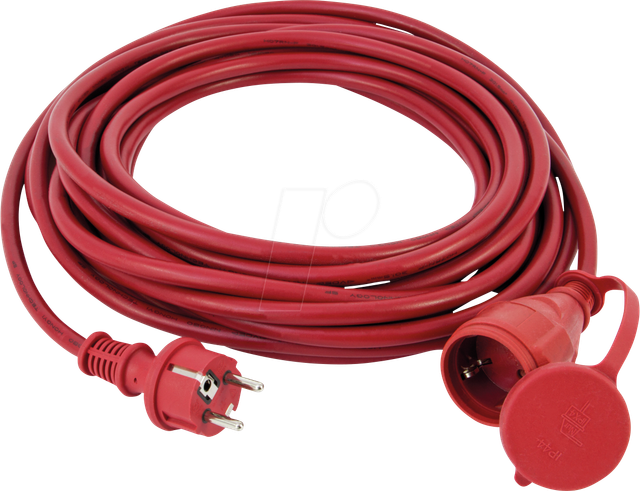 REV 0017258649 - Verlängerungskabel, Gummi, IP44, 25 m Kabel, rot