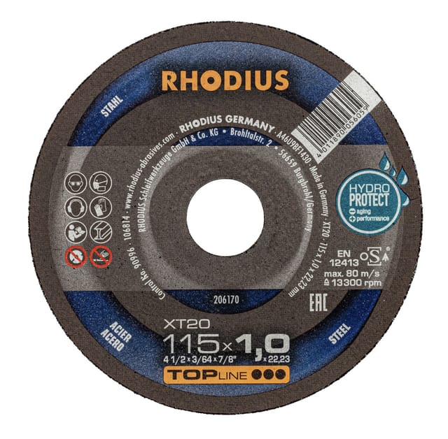 RHO 206170 - Trennscheibe, Stahl, 115 mm, 1 mm, XT20, 22,23 mm