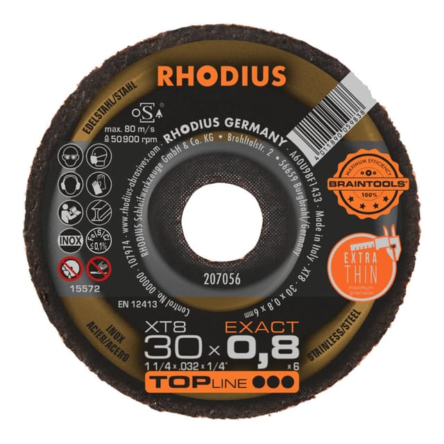 RHO 207056 - Minitrennscheibe, Edelstahl, 30 mm, 0,8 mm, XT8, 6 mm
