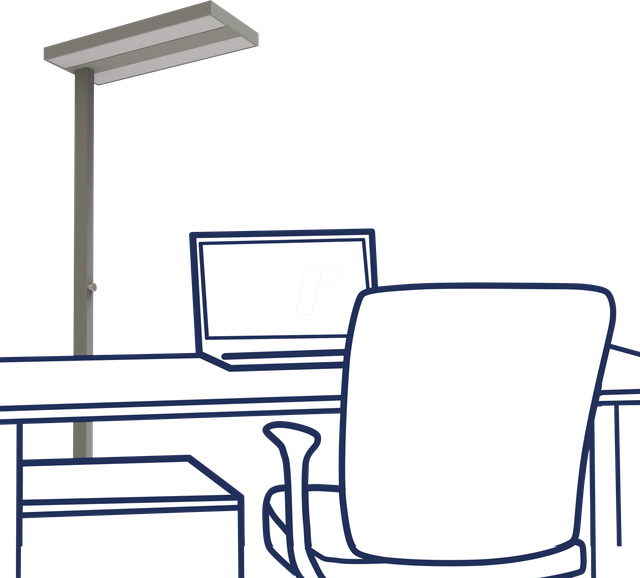 RK 1453163 - LED-Schreibtisch- Stehleuchte, 60 W, 7800 lm, 4000 K, silber