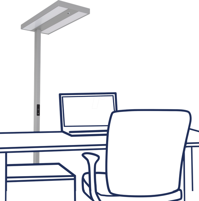RK 1453164 - LED-Schreibtisch- Stehleuchte, 60 W, 7800 lm, 4000 K, silber