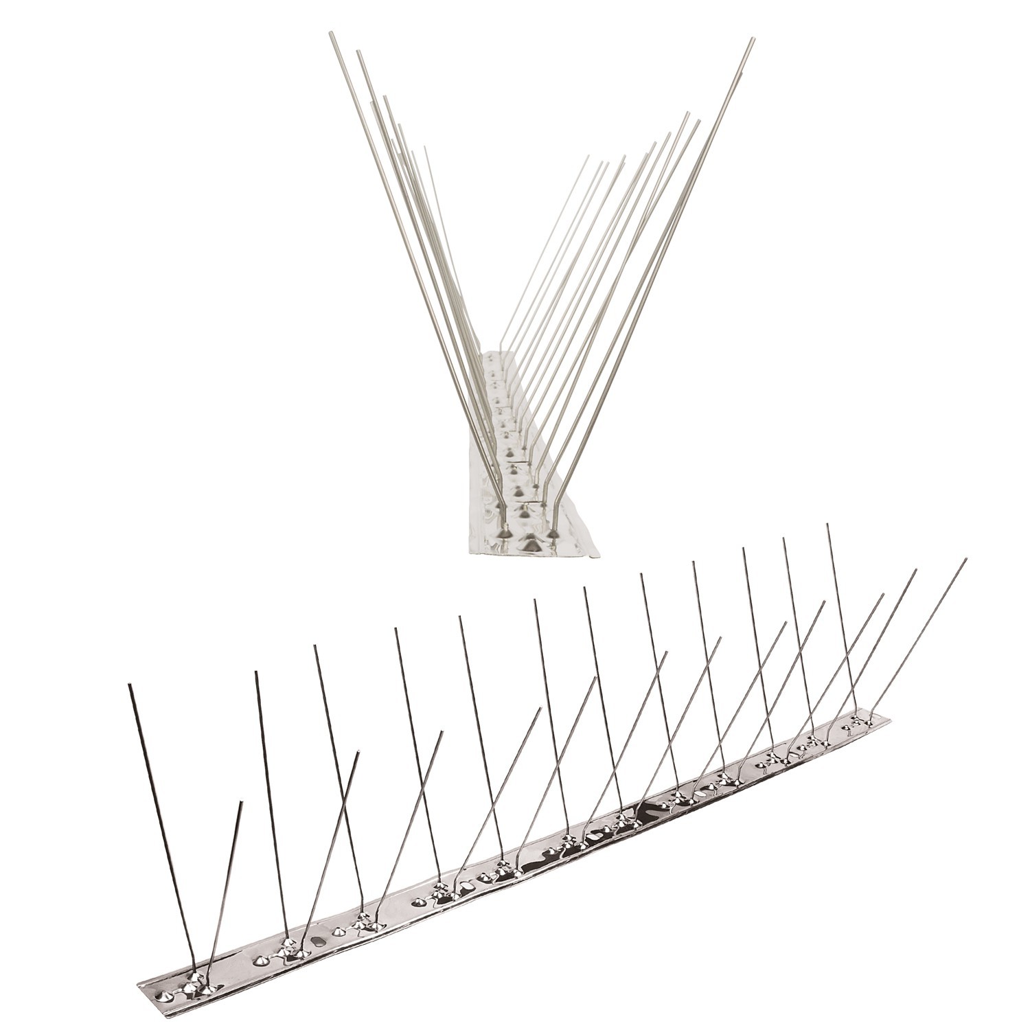 10 Meter (20 X 0,5m) Taubenspikes 2-reihig Auf V2a-flexleiste - Hochwertige Lösung Für Vogelabwehr Taubenabwehr Edelstahl Spikes