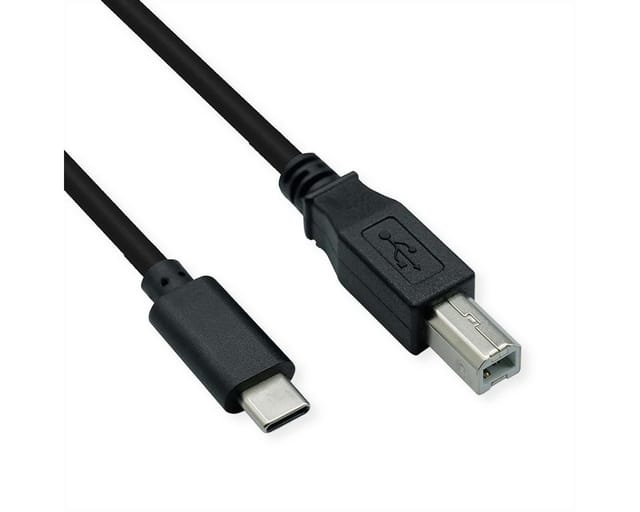 ROLINE 11028336 - USB 2.0 Kabel, C Stecker auf B Stecker, 1,8 m
