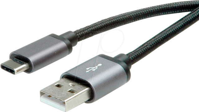 ROLINE 11029029 - Sync- & Ladekabel, USB-A -> USB-C™, 3,0 m, schwarz